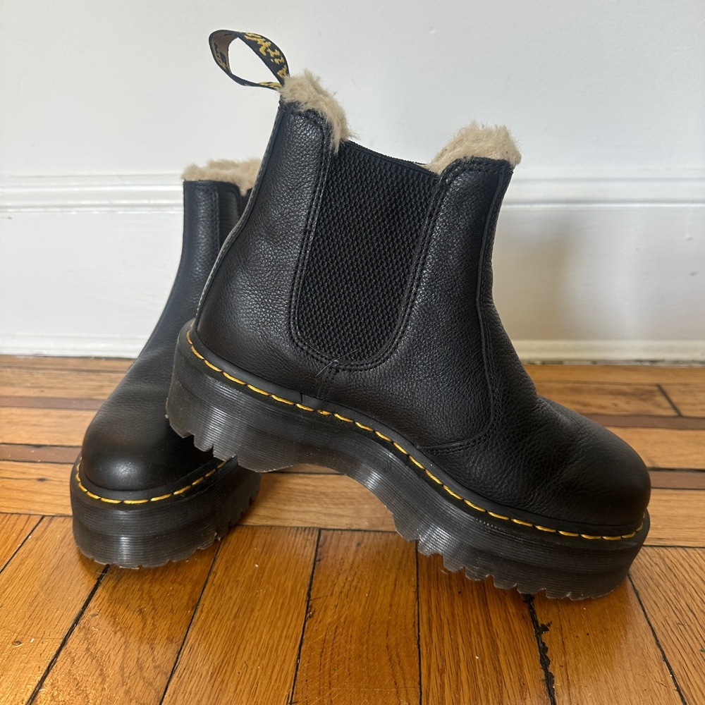 Dr. Martens Black 2976 Platform Faux-Fur Lined - Only Worn Twice